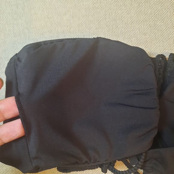 Revolve EBERJEY Sacred Stitch Ivy Black Bikini Top Large NWT - Picture 10 of 11